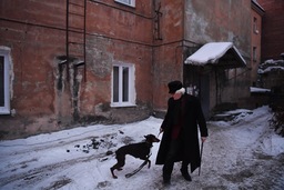 A man with his dog, Irkutsk, 2017